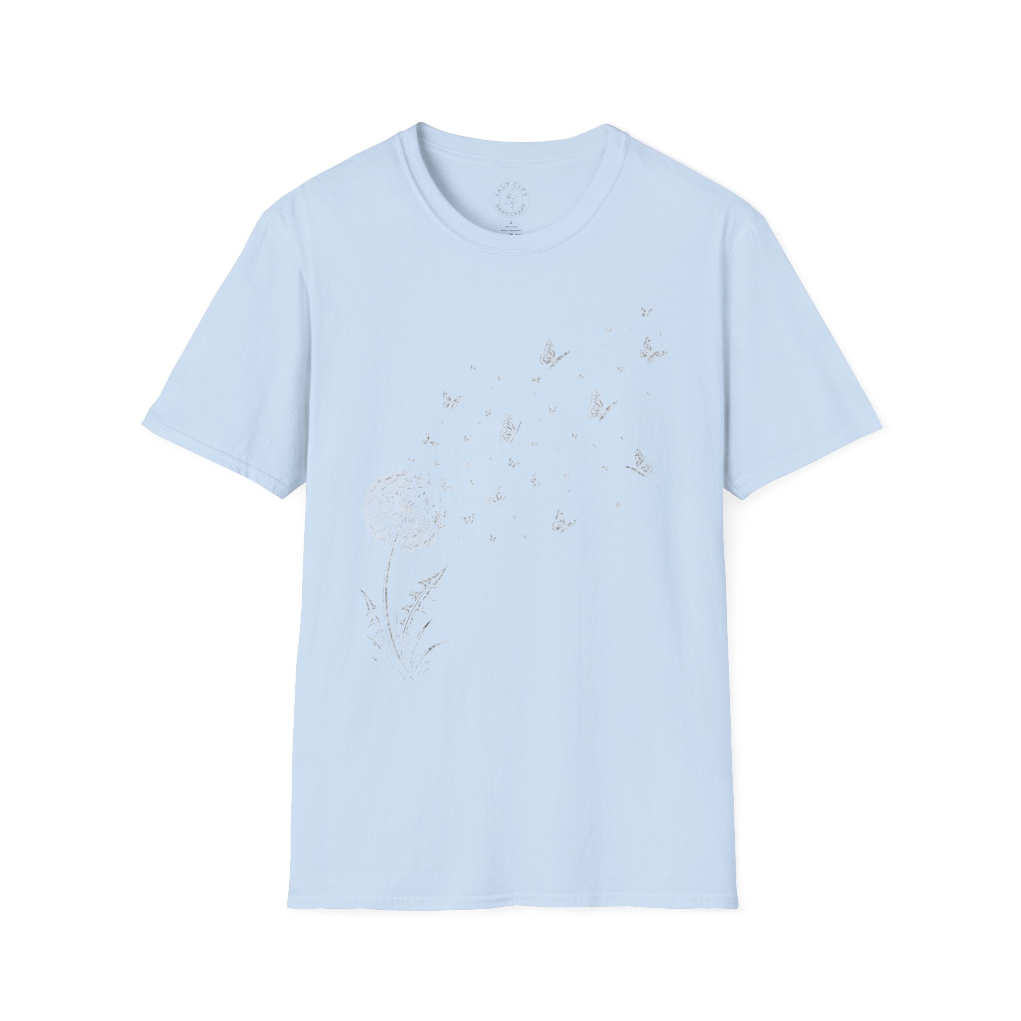 Dandelion & Butterflies T-Shirt — Whimsical Nature Graphic Tee