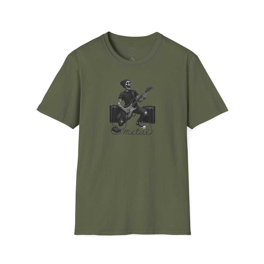 Rock and Roll Skeleton Tee | Unisex Softstyle Metal T-Shirt