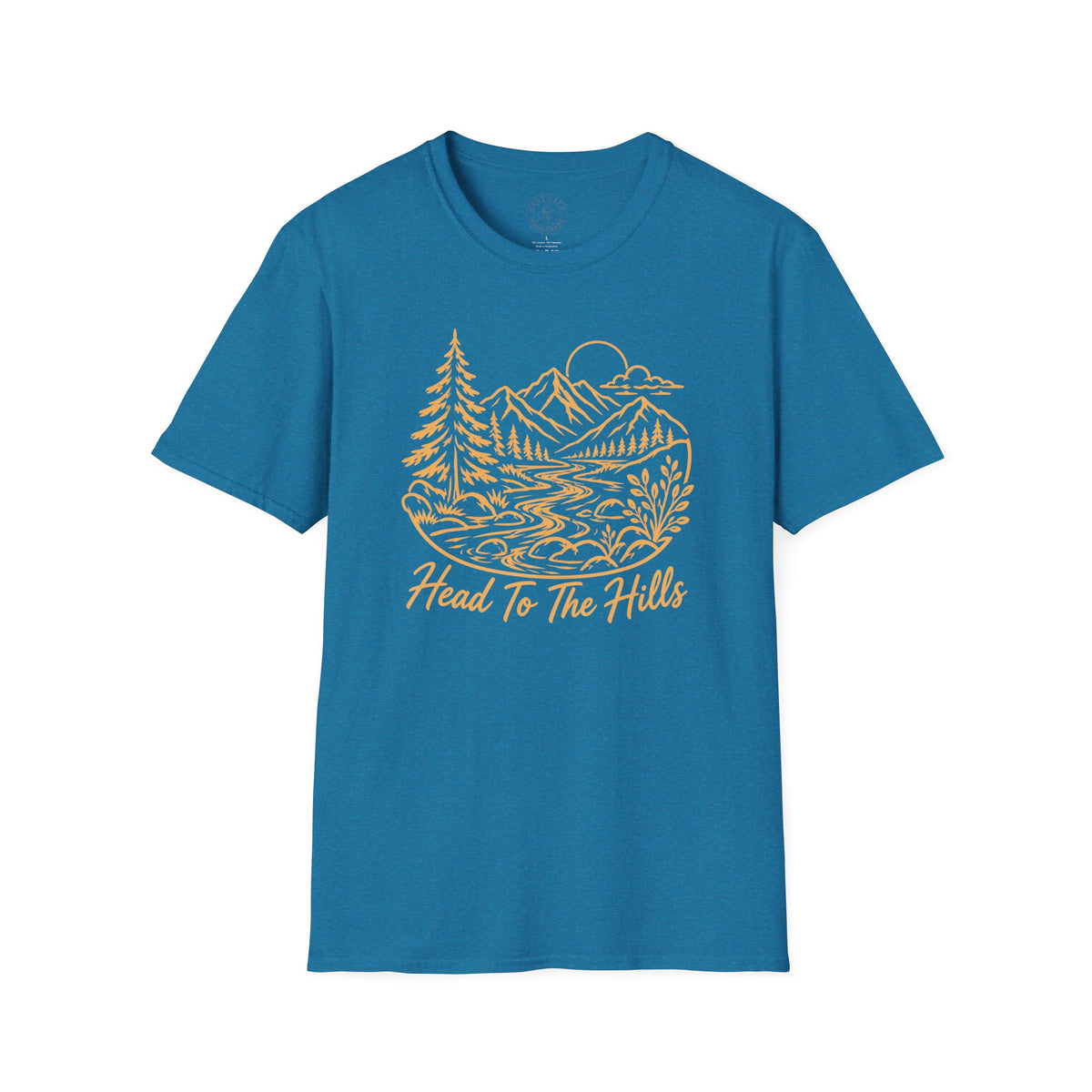 Distressed ‘Head for the Hills’ Mountain Graphic T-Shirt