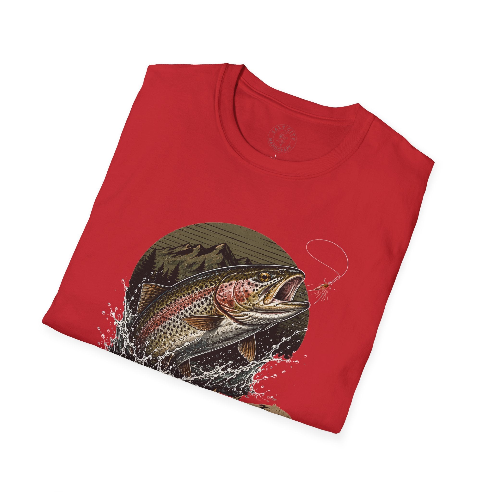 Fishing T-Shirt — 'Hooked' Rainbow Trout Graphic Tee