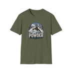 Powder Before Work Ski T-Shirt | Vintage Mountain Snowboarding Tee | Unisex Tee