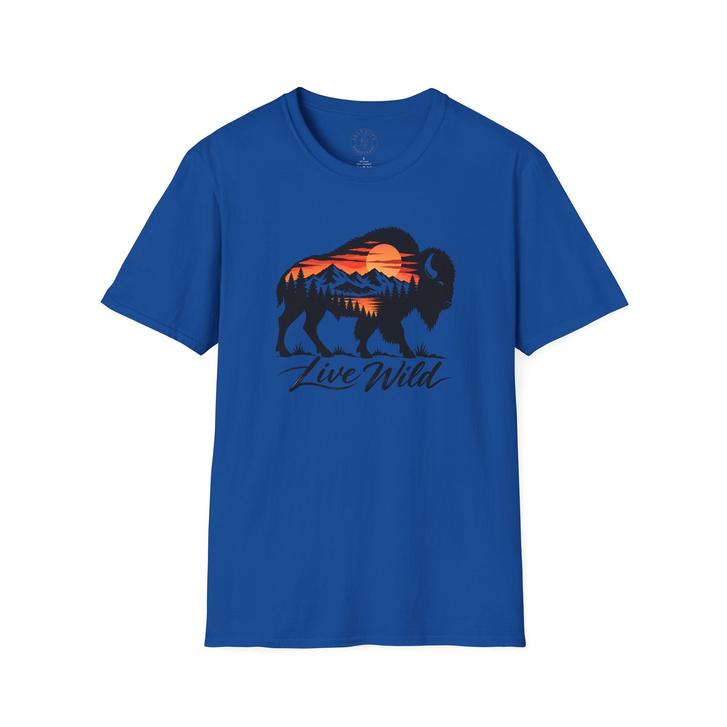 Unisex Softstyle Bison T-Shirt - Outdoors Animal Tee