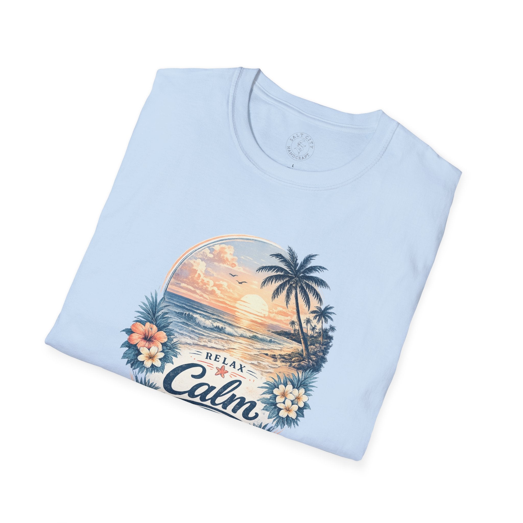Calm Paradise Sunset T-Shirt — Tropical Beach Graphic Tee