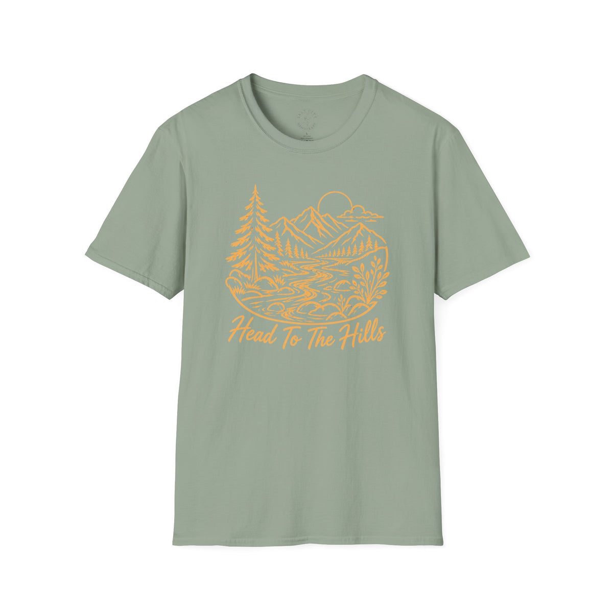 Distressed ‘Head for the Hills’ Mountain Graphic T-Shirt