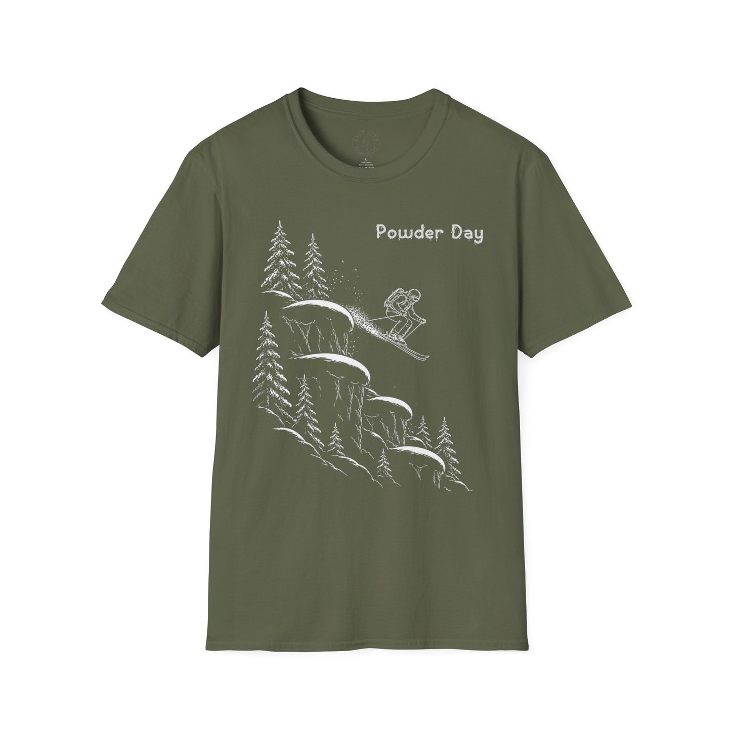 Skiing Cliffside T-Shirt — Powder Ski Shirt