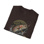 Fishing T-Shirt — 'Hooked' Rainbow Trout Graphic Tee