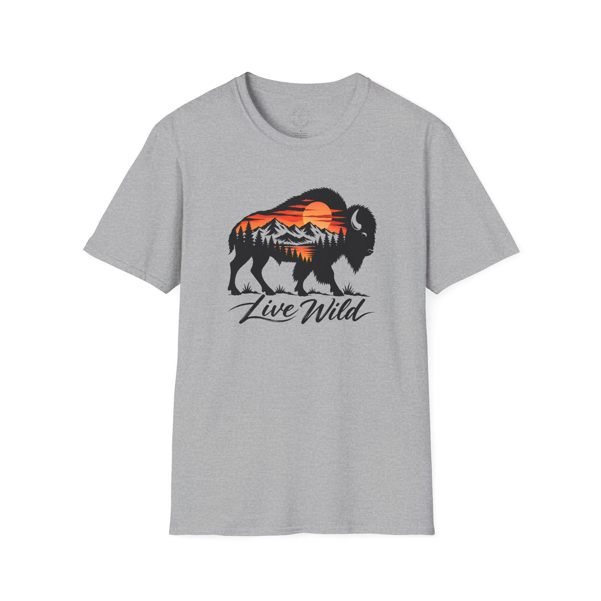 Unisex Softstyle Bison T-Shirt - Outdoors Animal Tee
