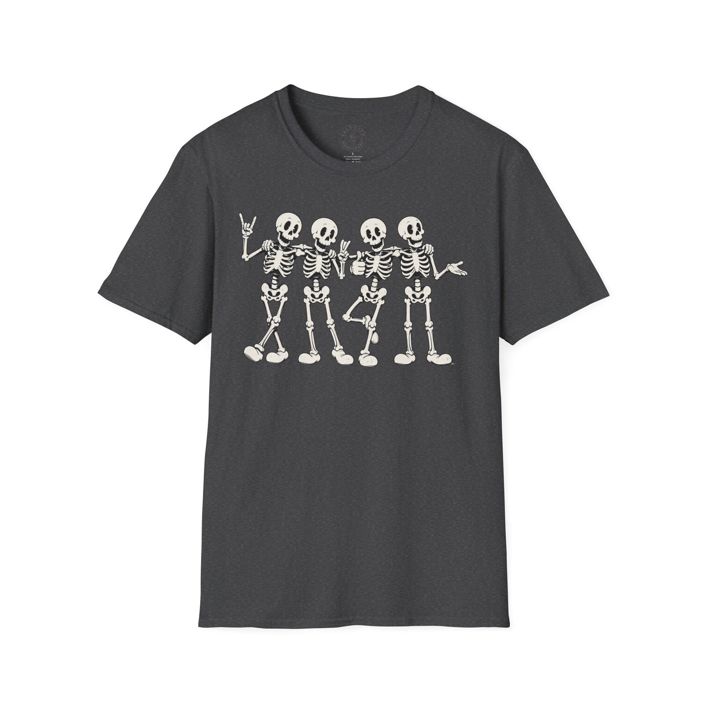 Unisex - Skeleton Friends T-Shirt — Cute Dancing Skeletons Halloween Tee