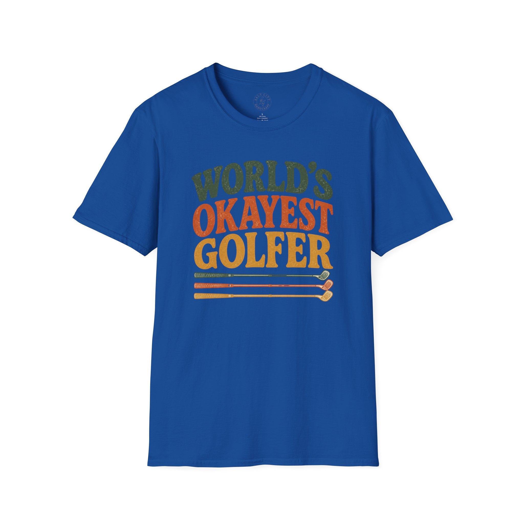 T-Shirt | "World's Okayest Golfer" Retro Golf Humor Tee | Golf Tee