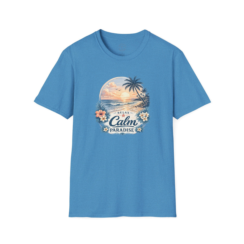 Calm Paradise Sunset T-Shirt — Tropical Beach Graphic Tee