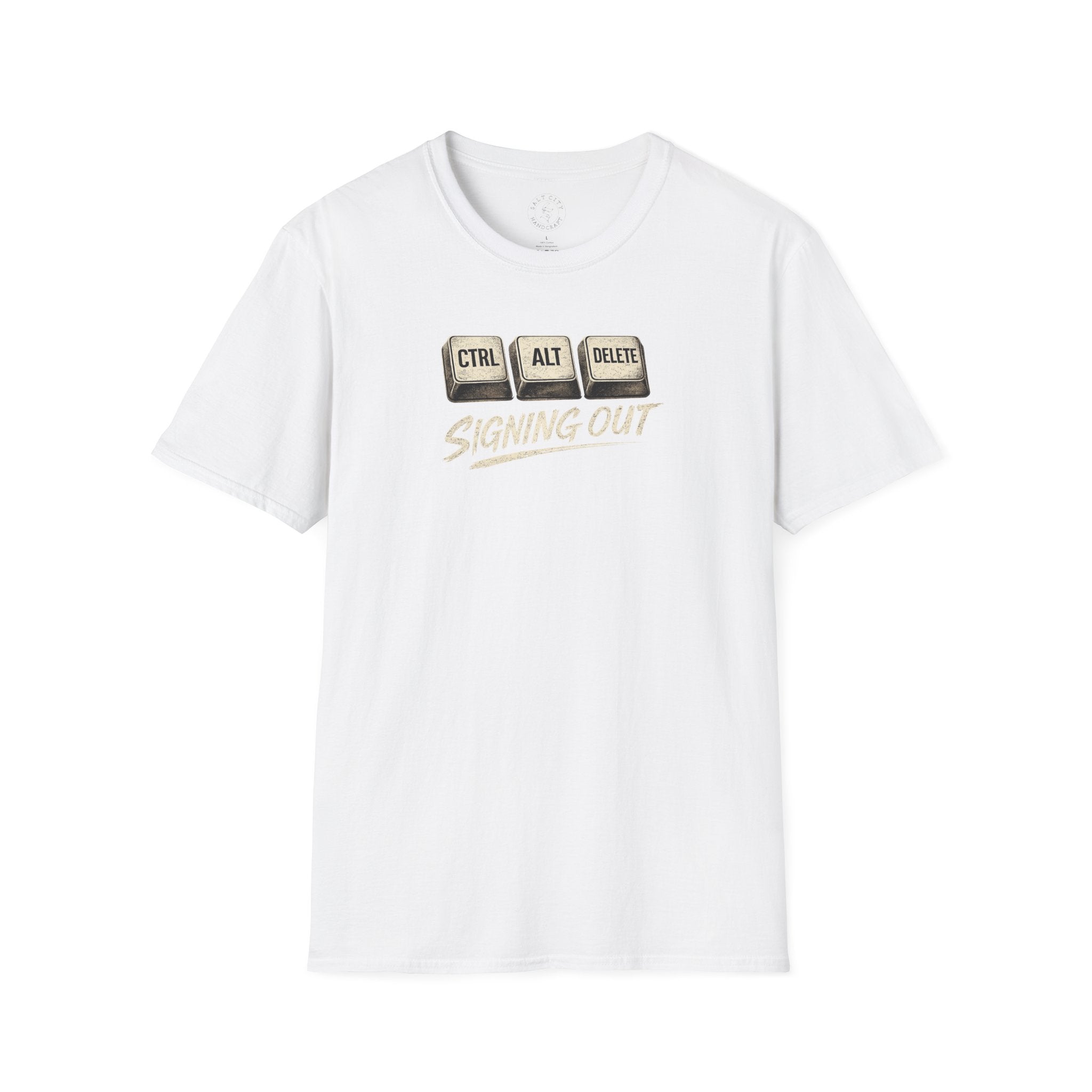 Ctrl Alt Delete "Signing Out" T-Shirt — Funny Tech Retirement Tee
