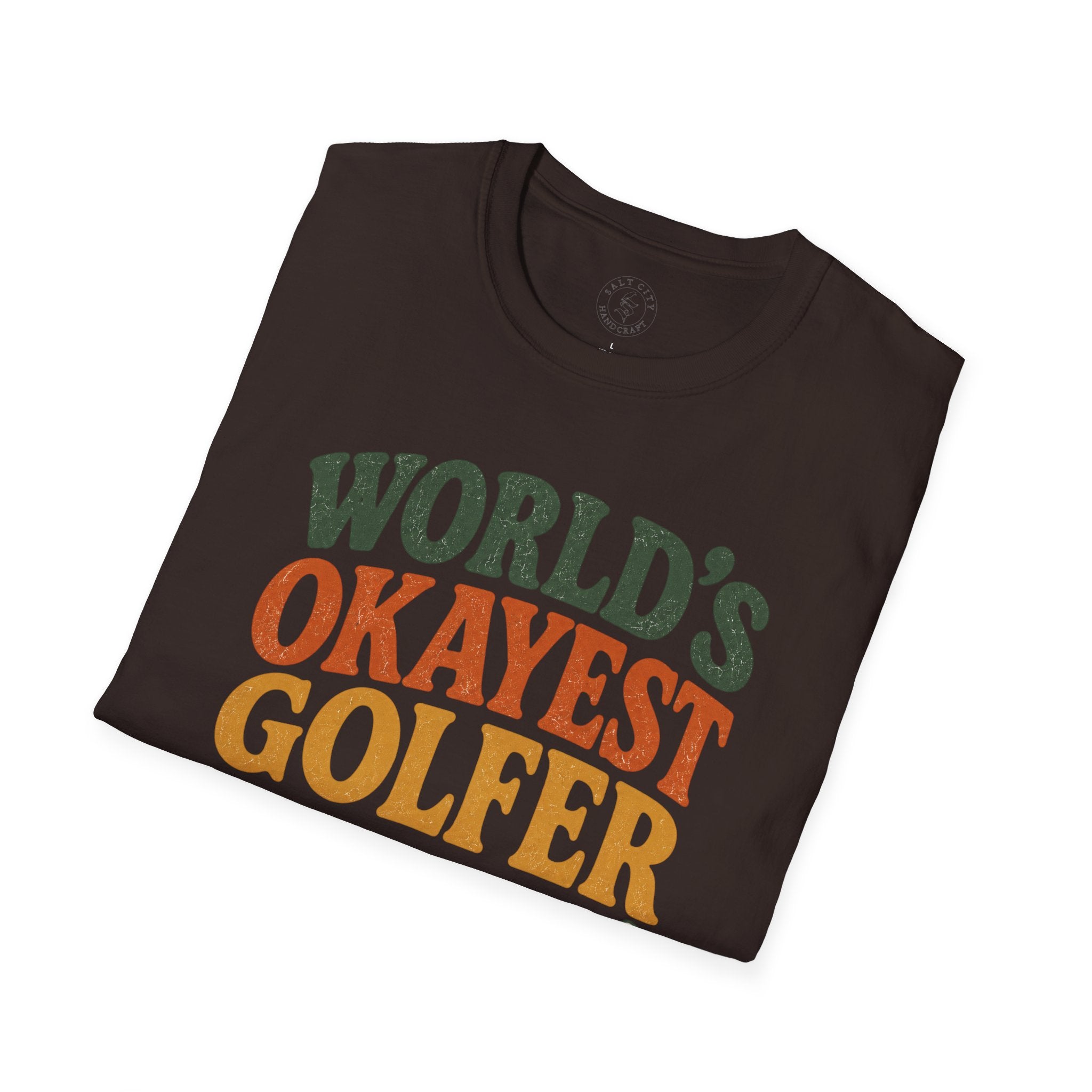 T-Shirt | "World's Okayest Golfer" Retro Golf Humor Tee | Golf Tee