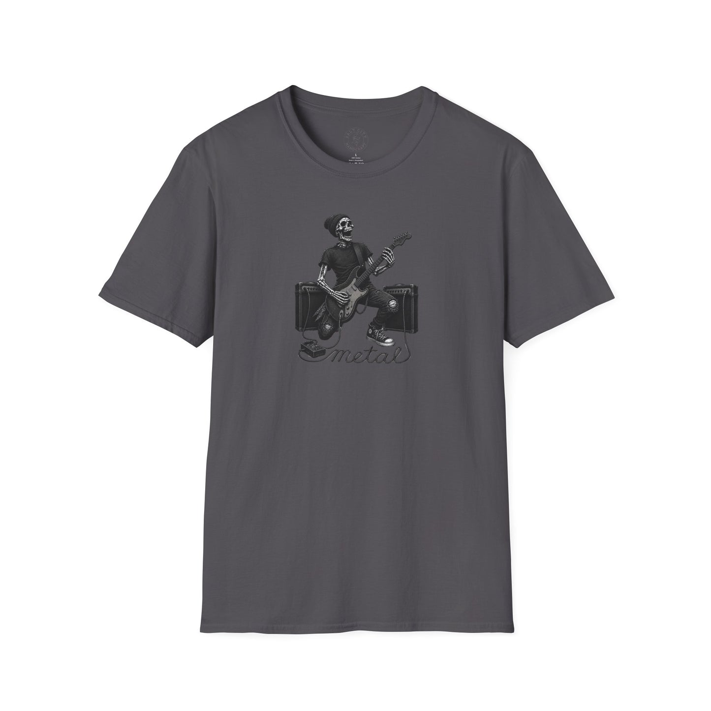 Rock and Roll Skeleton Tee | Unisex Softstyle Metal T-Shirt