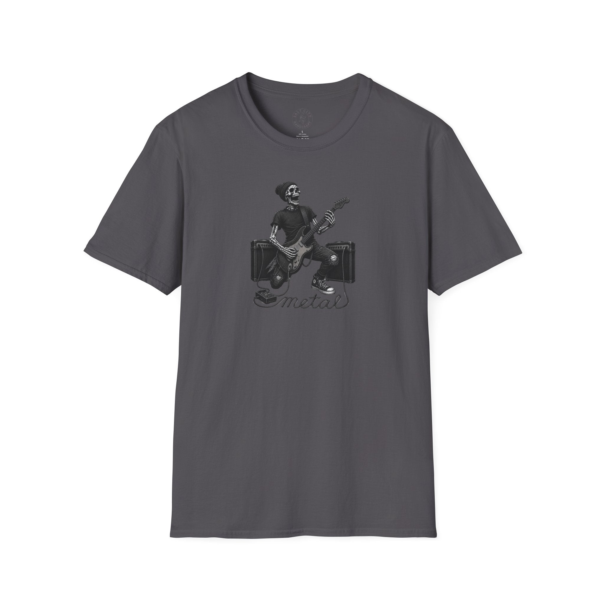 Rock and Roll Skeleton Tee | Unisex Softstyle Metal T-Shirt