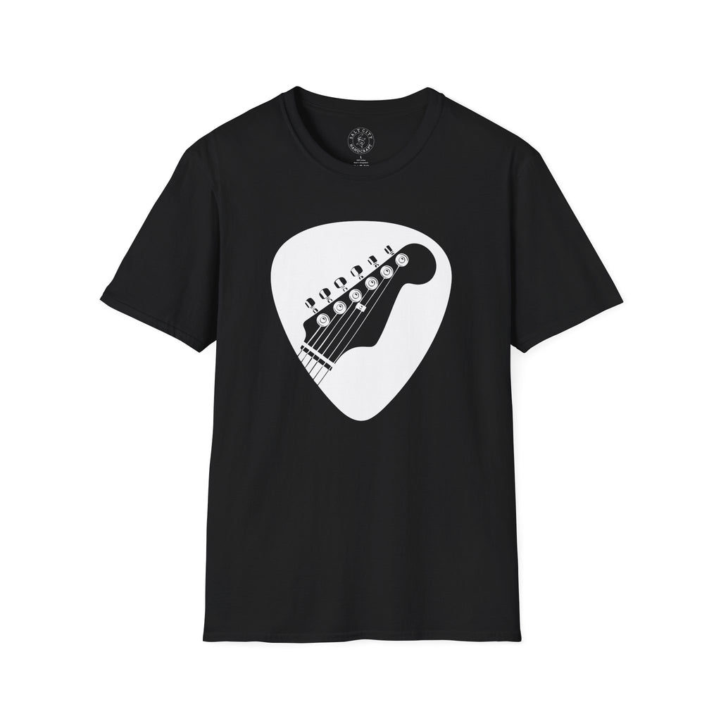 Guitar Pick with Electric Guitar Headstock T-Shirt | Guitar Tee