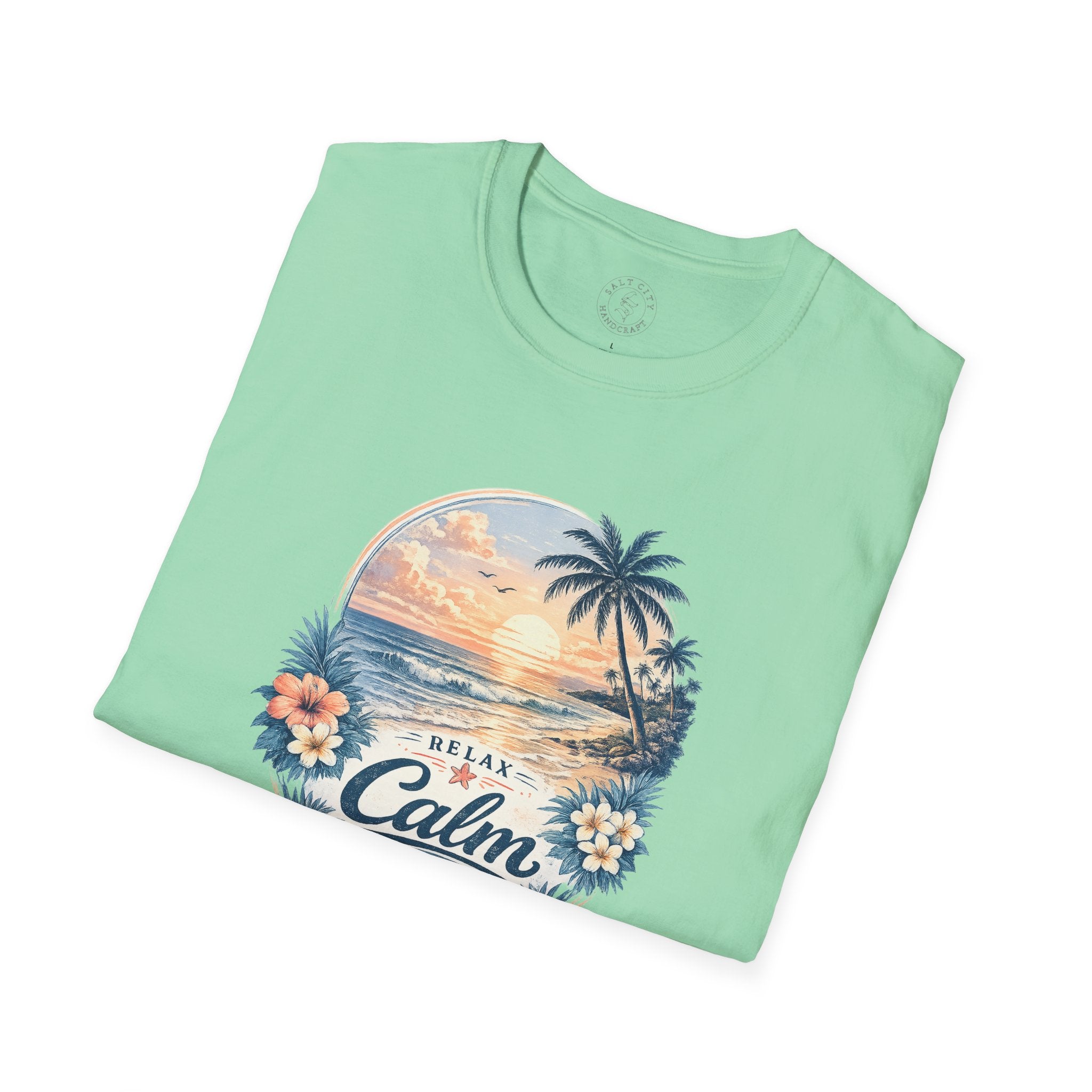 Calm Paradise Sunset T-Shirt — Tropical Beach Graphic Tee