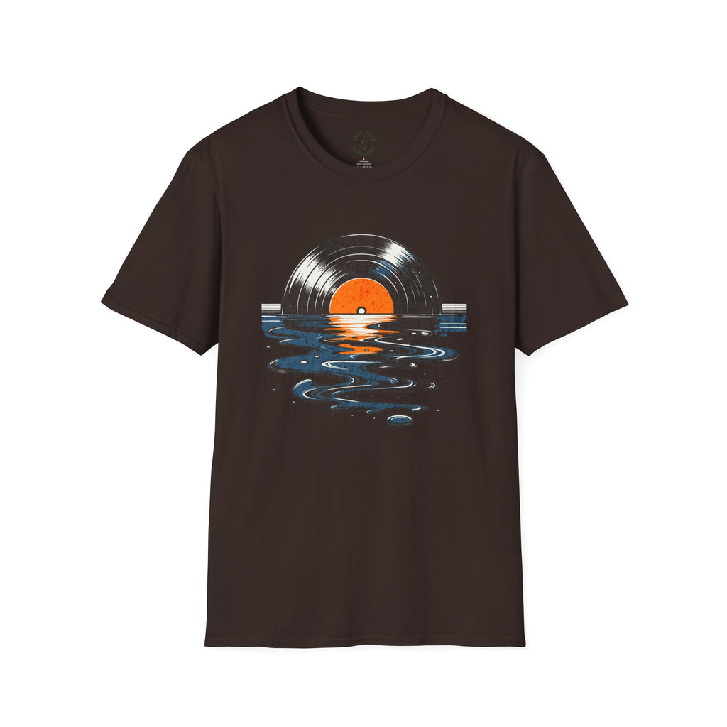 Music Is Art vinyl record sunset T-Shirt | Retro Music Graphic Tee