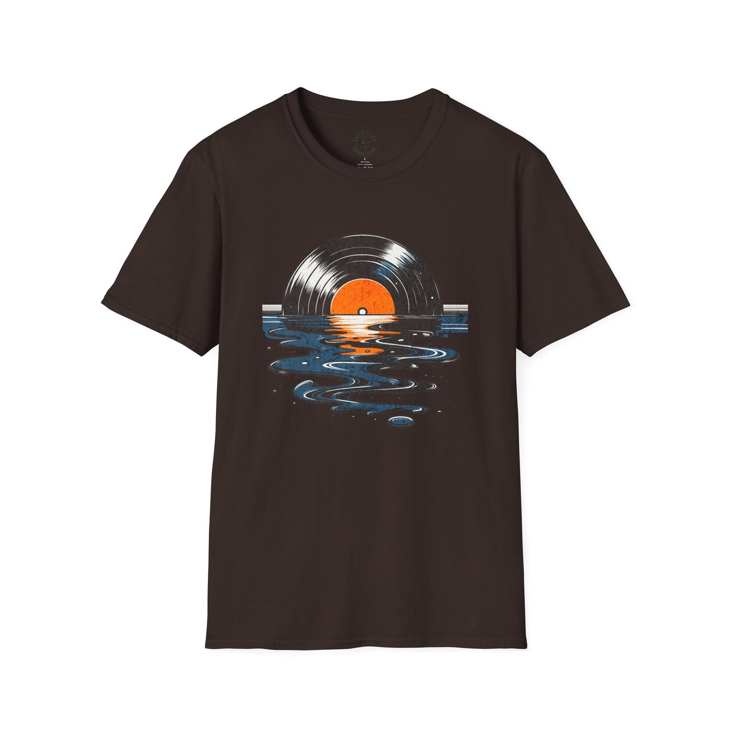 Music Is Art vinyl record sunset T-Shirt | Retro Music Graphic Tee