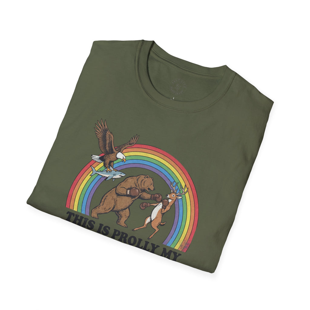 This Is Prolly My Awesomest T-Shirt — Funny Retro Rainbow Animal Graphic Tee