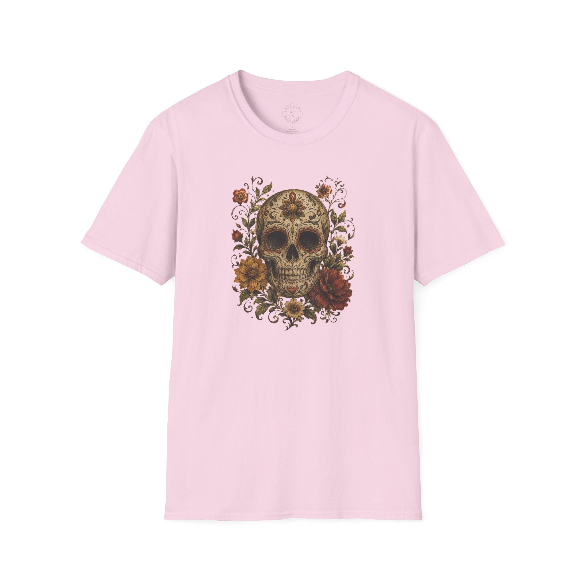 Floral Skull T-Shirt - Day of the Dead Skull Tee
