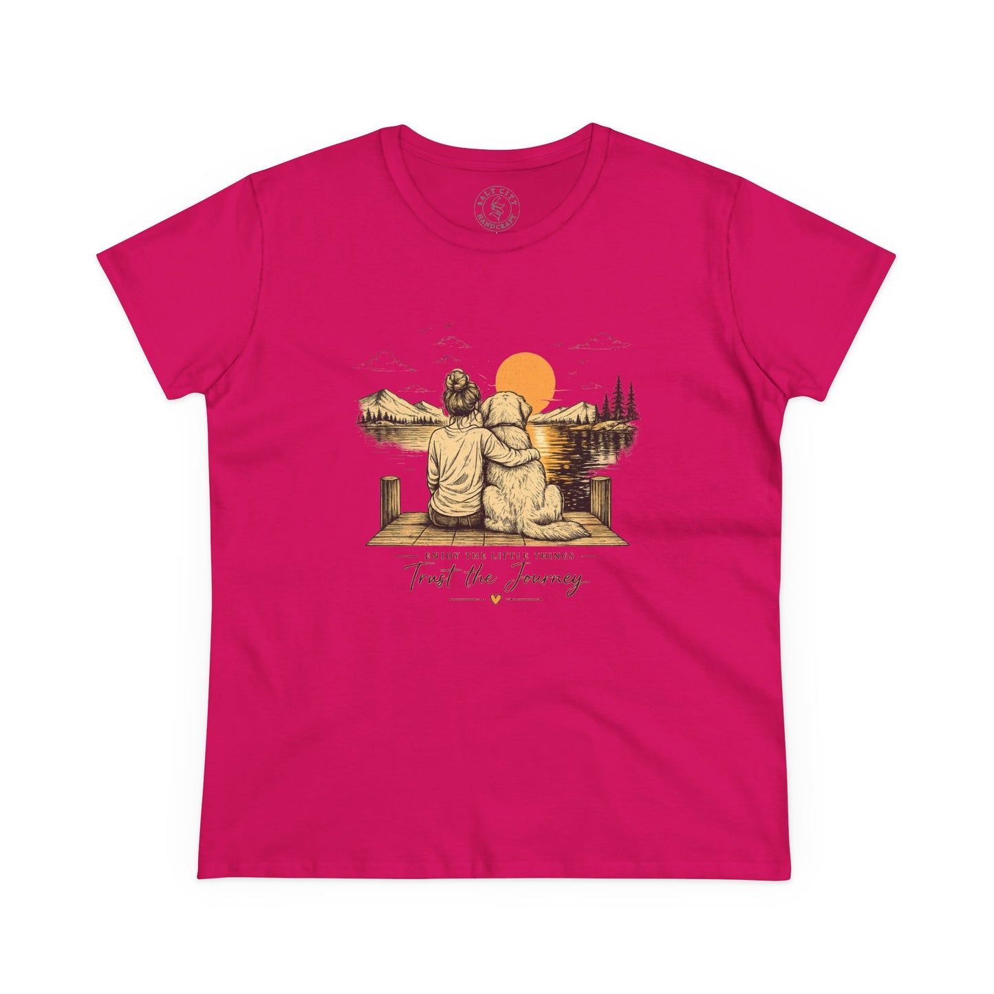Trust the Journey Women's Cotton Tee - Inspirational Sunset Graphic Tee