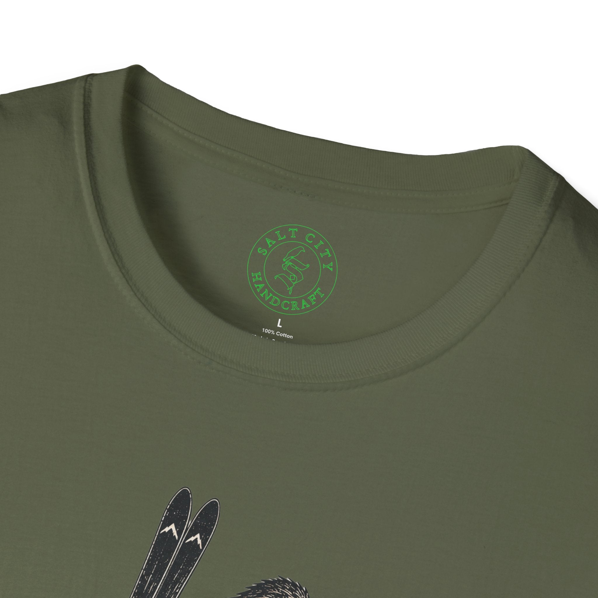 Backcountry Sasquatch T-Shirt — Mountain Skiing Bigfoot Outdoor Tee