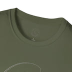 Fly Fishing T-Shirt — Minimal Fly & Rod Illustration