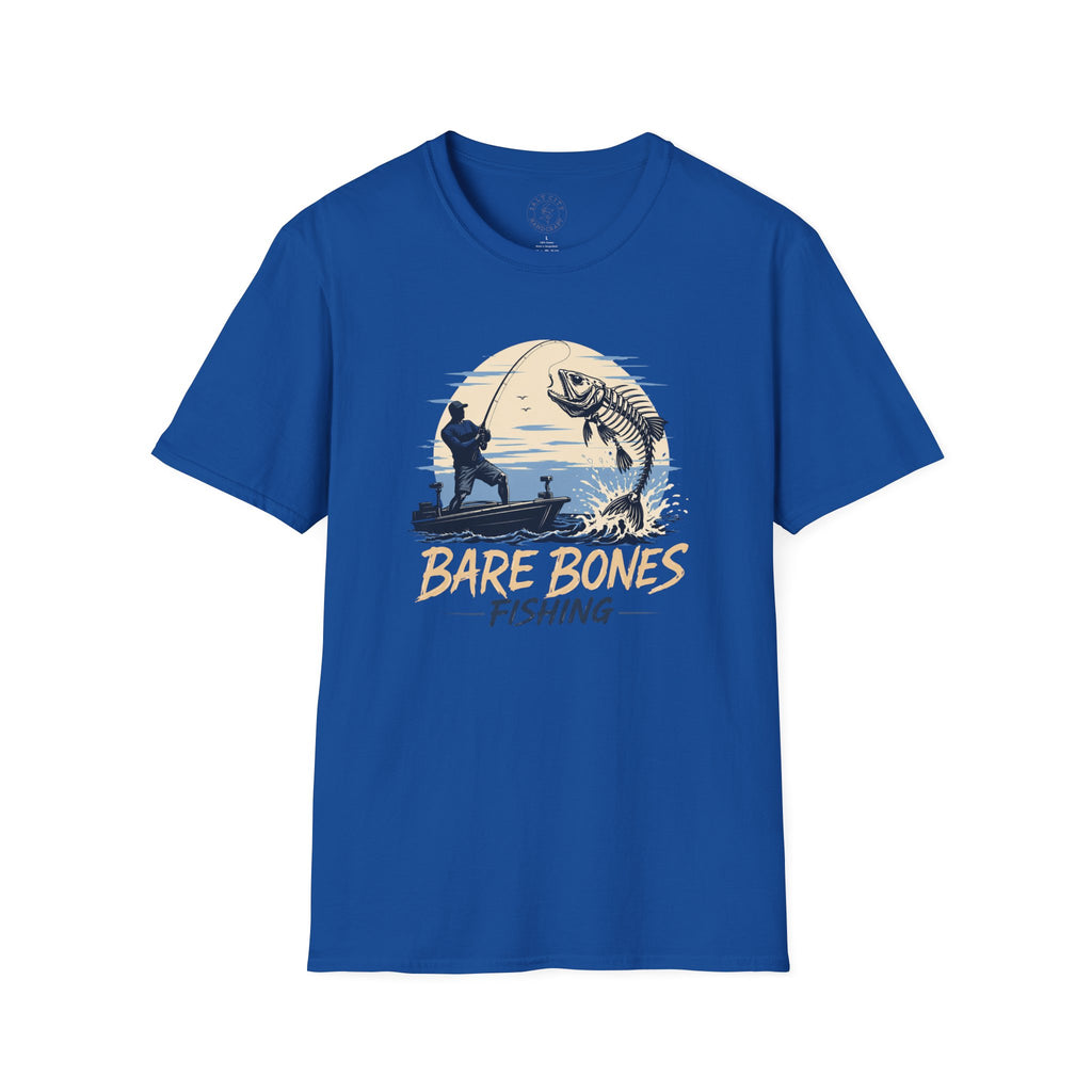 Bare Bones Fishing T-Shirt | Retro Angler Graphic Tee | Fishing Tee