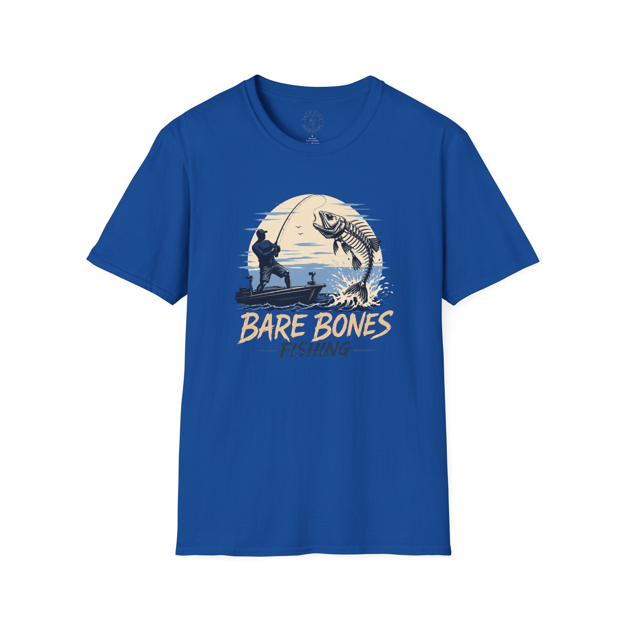Bare Bones Fishing T-Shirt | Retro Angler Graphic Tee | Fishing Tee