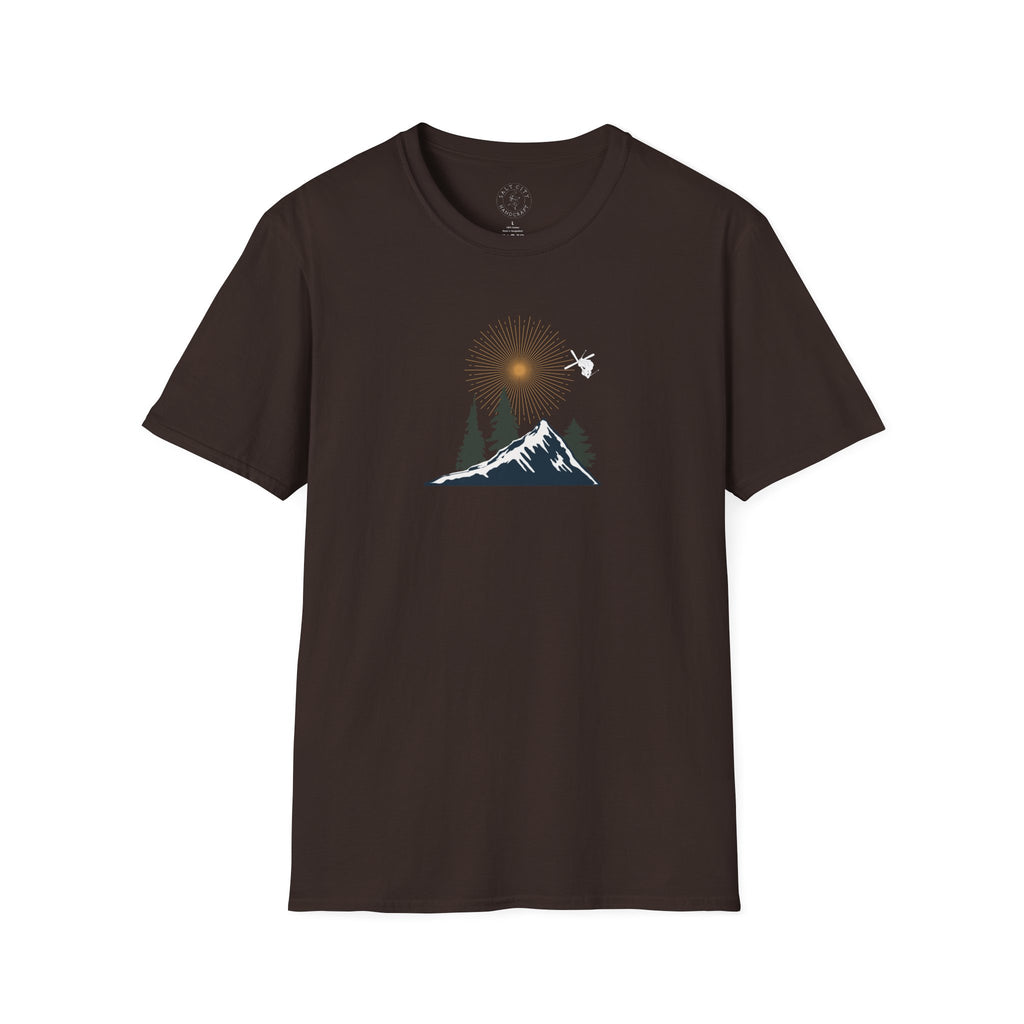 Backcountry Skier T-Shirt | Nature Minimalist Outdoor | Sunset Skier