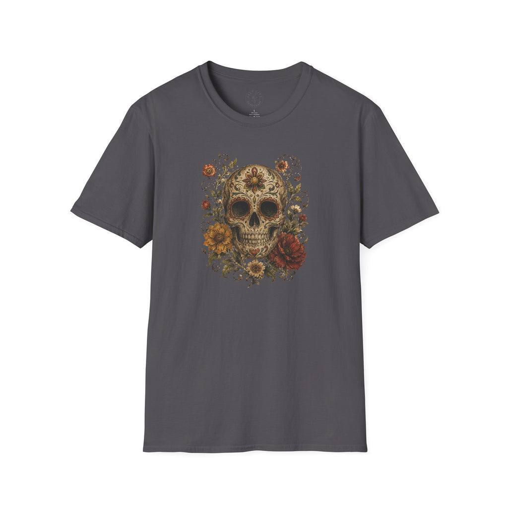 Floral Skull T-Shirt - Day of the Dead Skull Tee