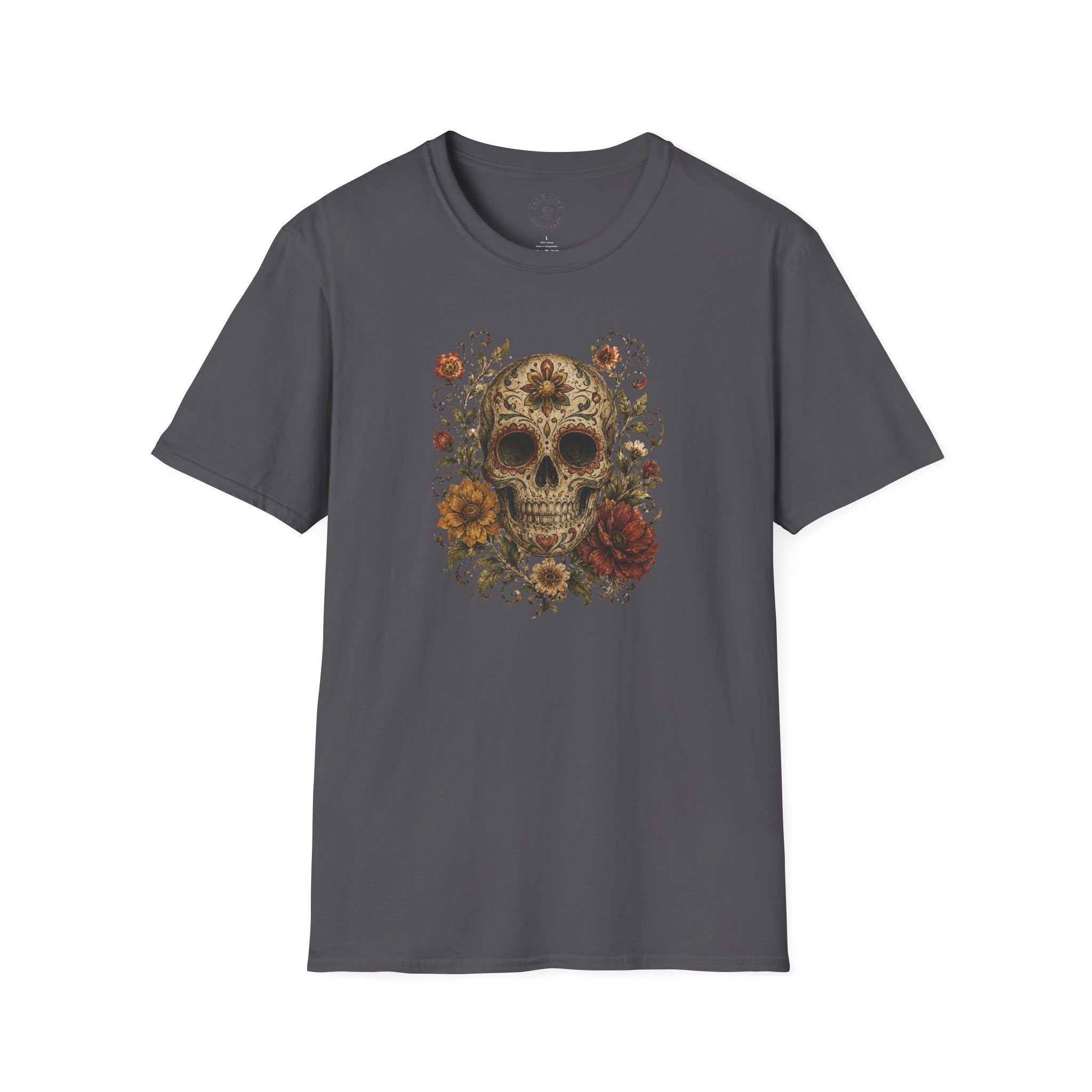 Floral Skull T-Shirt - Day of the Dead Skull Tee