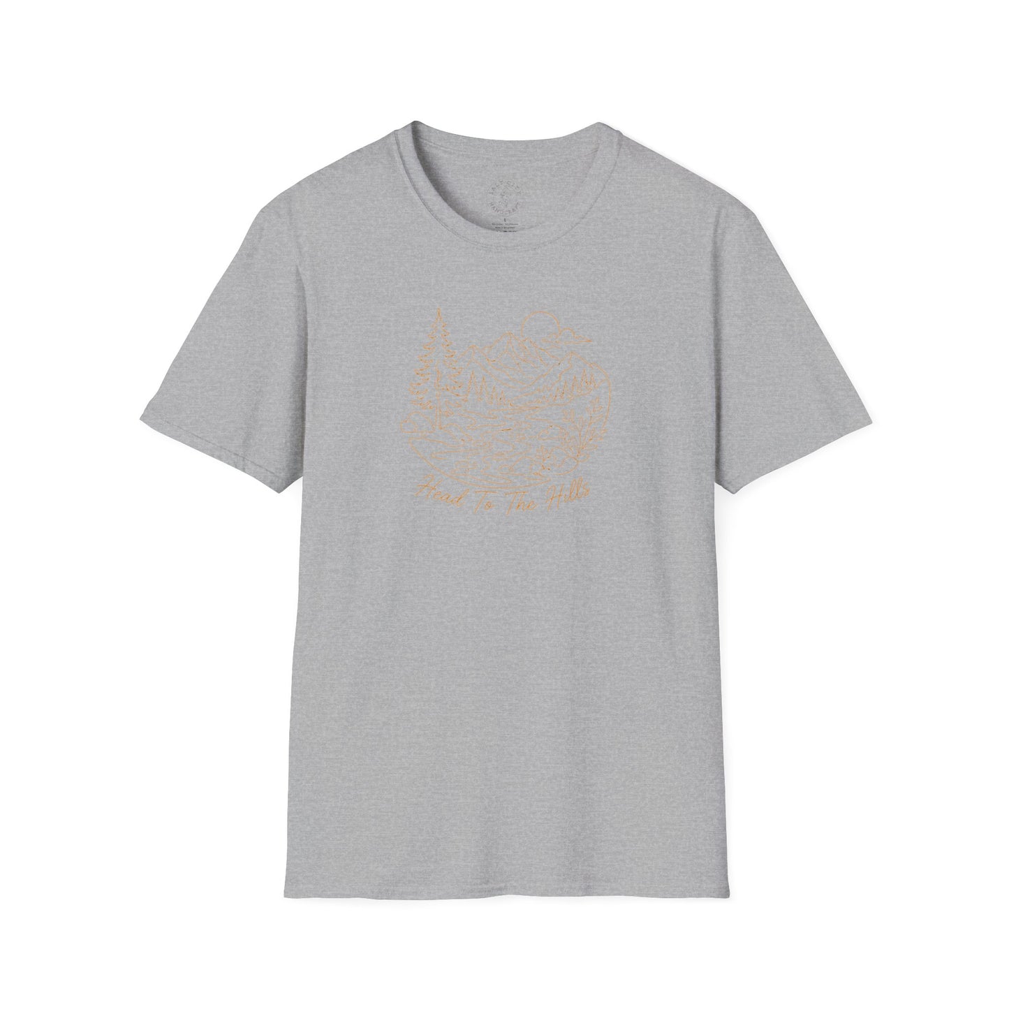 Distressed ‘Head for the Hills’ Mountain Graphic T-Shirt