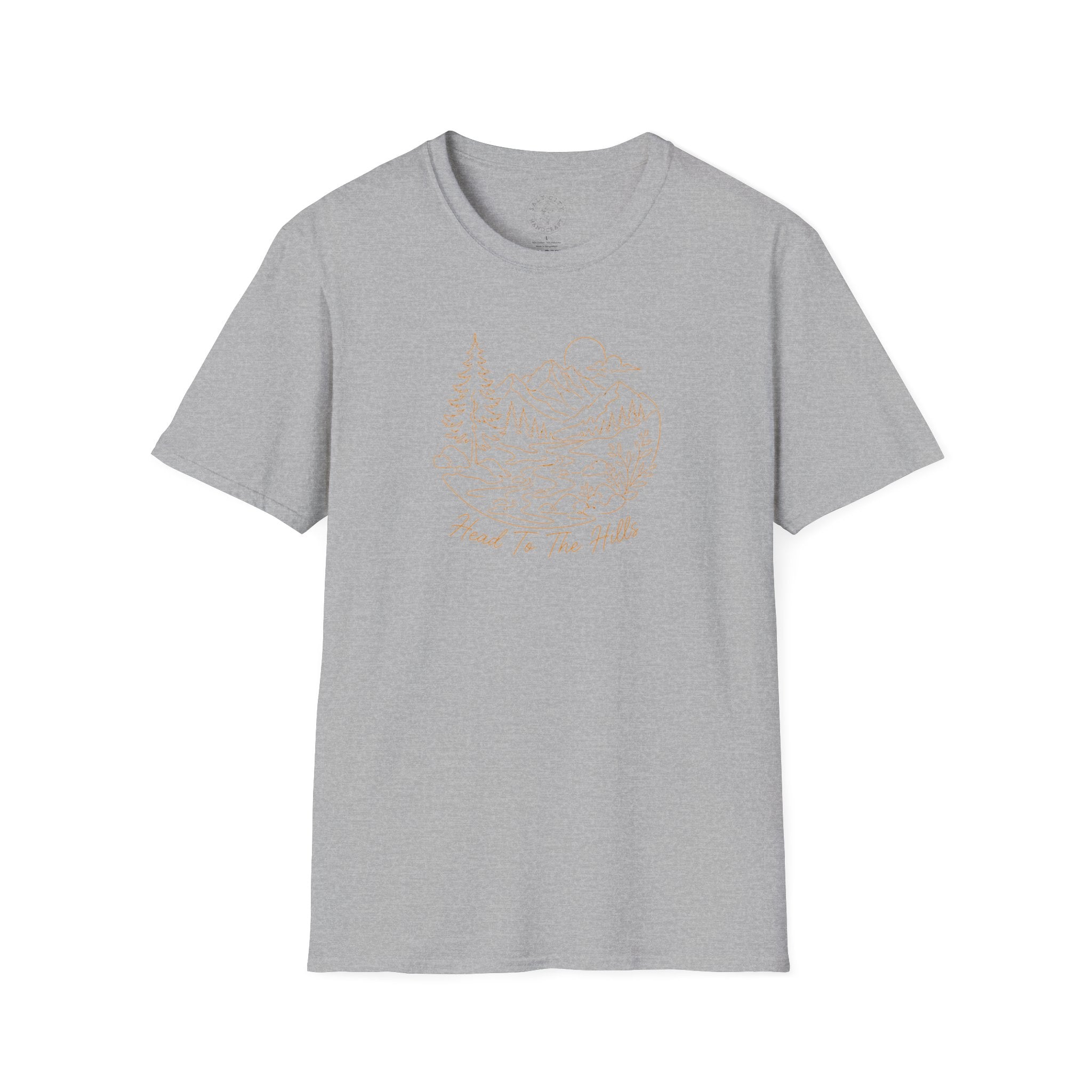 Nature Outline Tee — ‘Head for the Hills’ Mountain Graphic T-Shirt