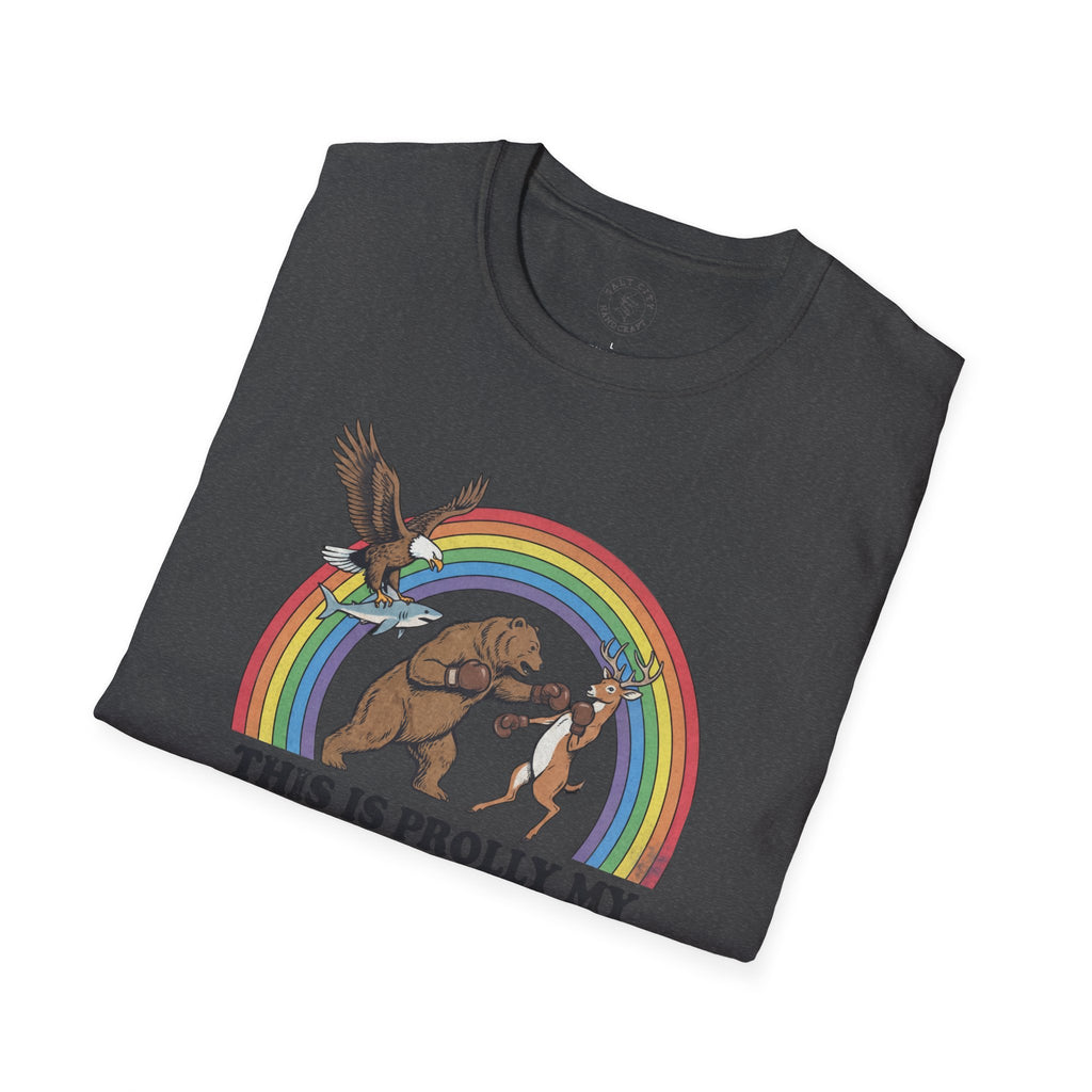 This Is Prolly My Awesomest T-Shirt — Funny Retro Rainbow Animal Graphic Tee