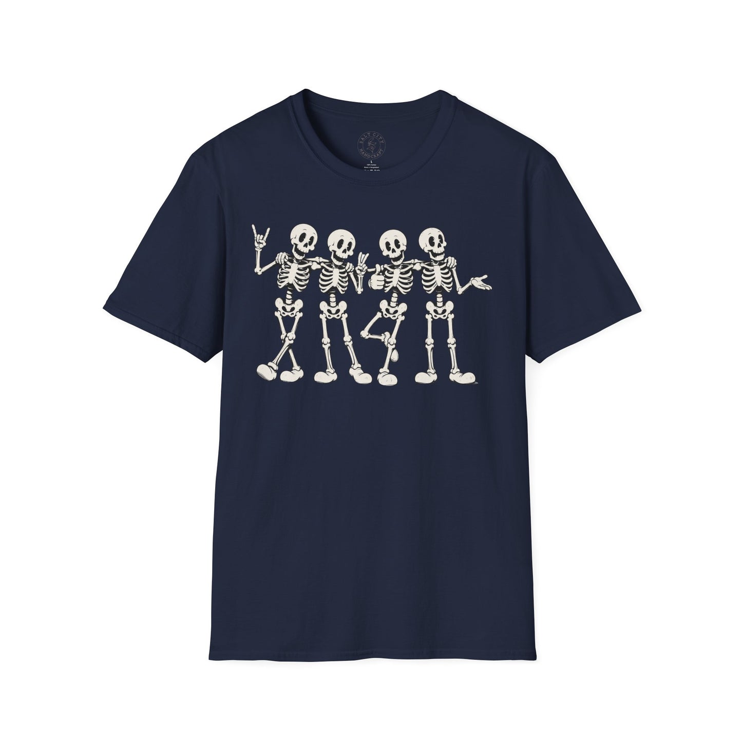 Unisex - Skeleton Friends T-Shirt — Cute Dancing Skeletons Halloween Tee