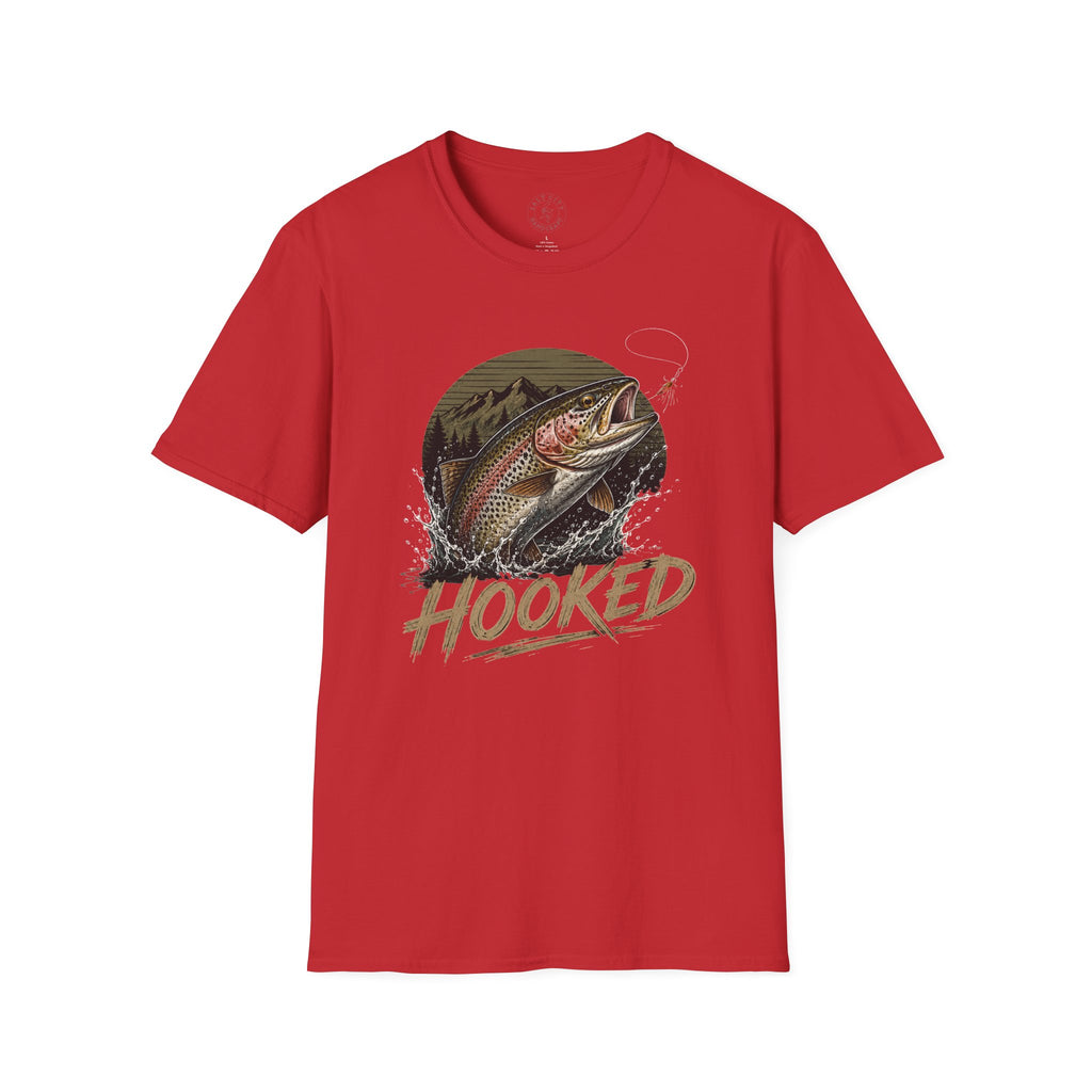 Fishing T-Shirt — 'Hooked' Rainbow Trout Graphic Tee