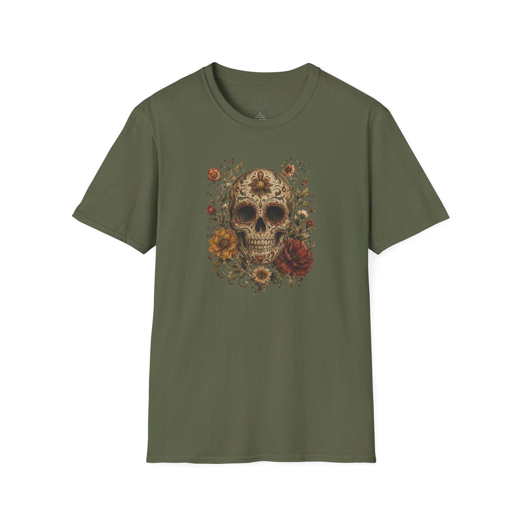 Floral Skull T-Shirt - Day of the Dead Skull Tee
