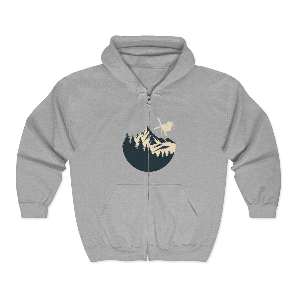 Mountain Skier | Zip-up Hoodie | Night Mountain Skier