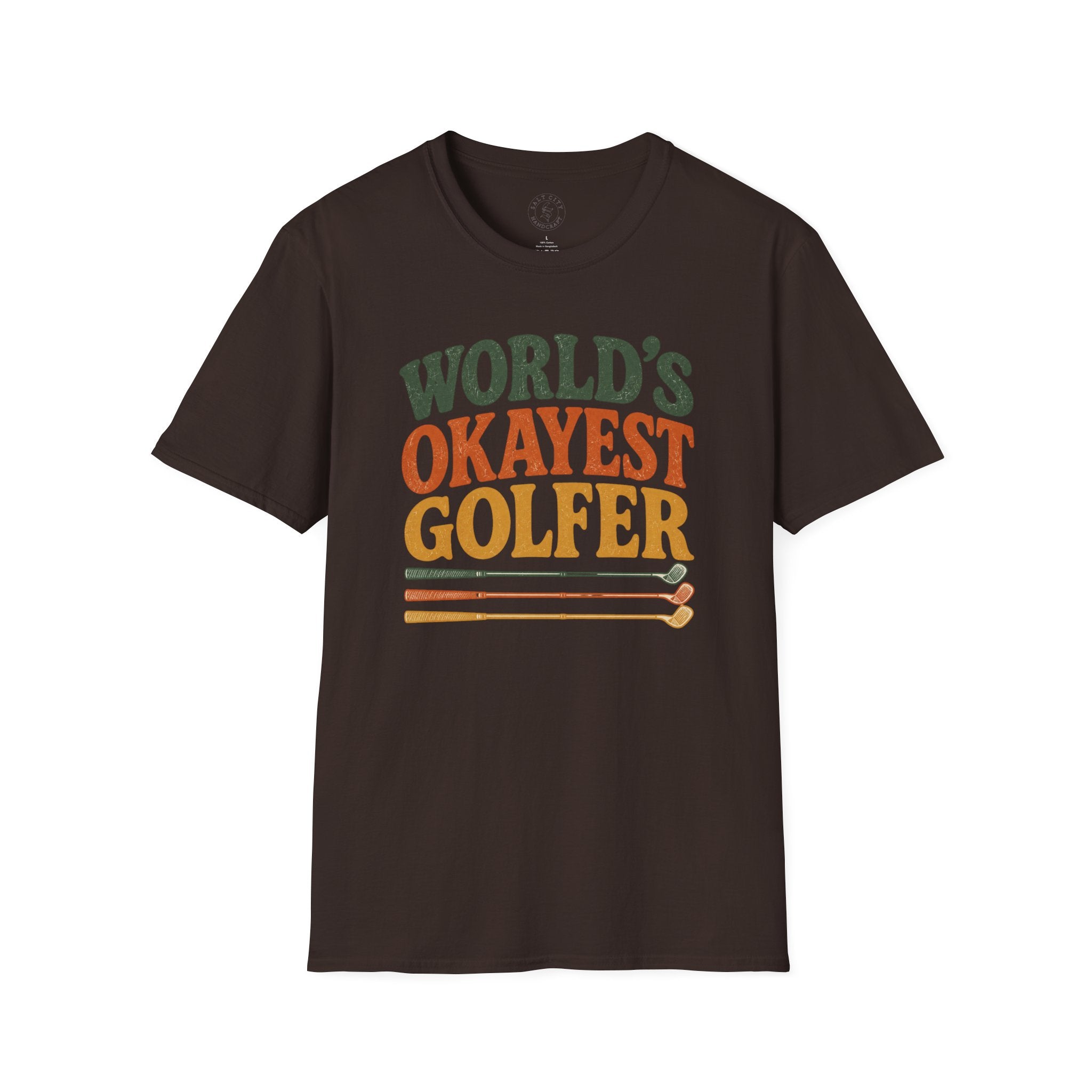 T-Shirt | "World's Okayest Golfer" Retro Golf Humor Tee | Golf Tee