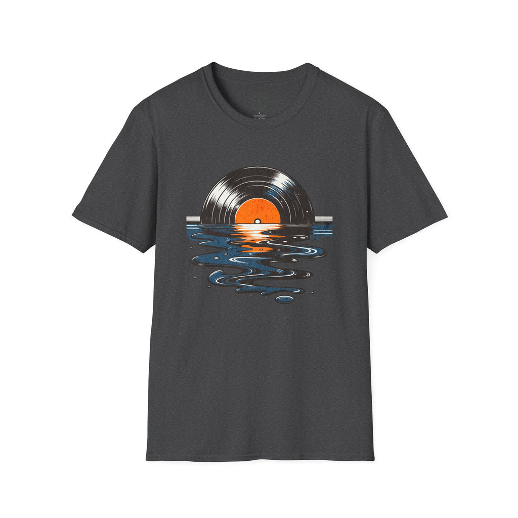 Music Is Art vinyl record sunset T-Shirt | Retro Music Graphic Tee