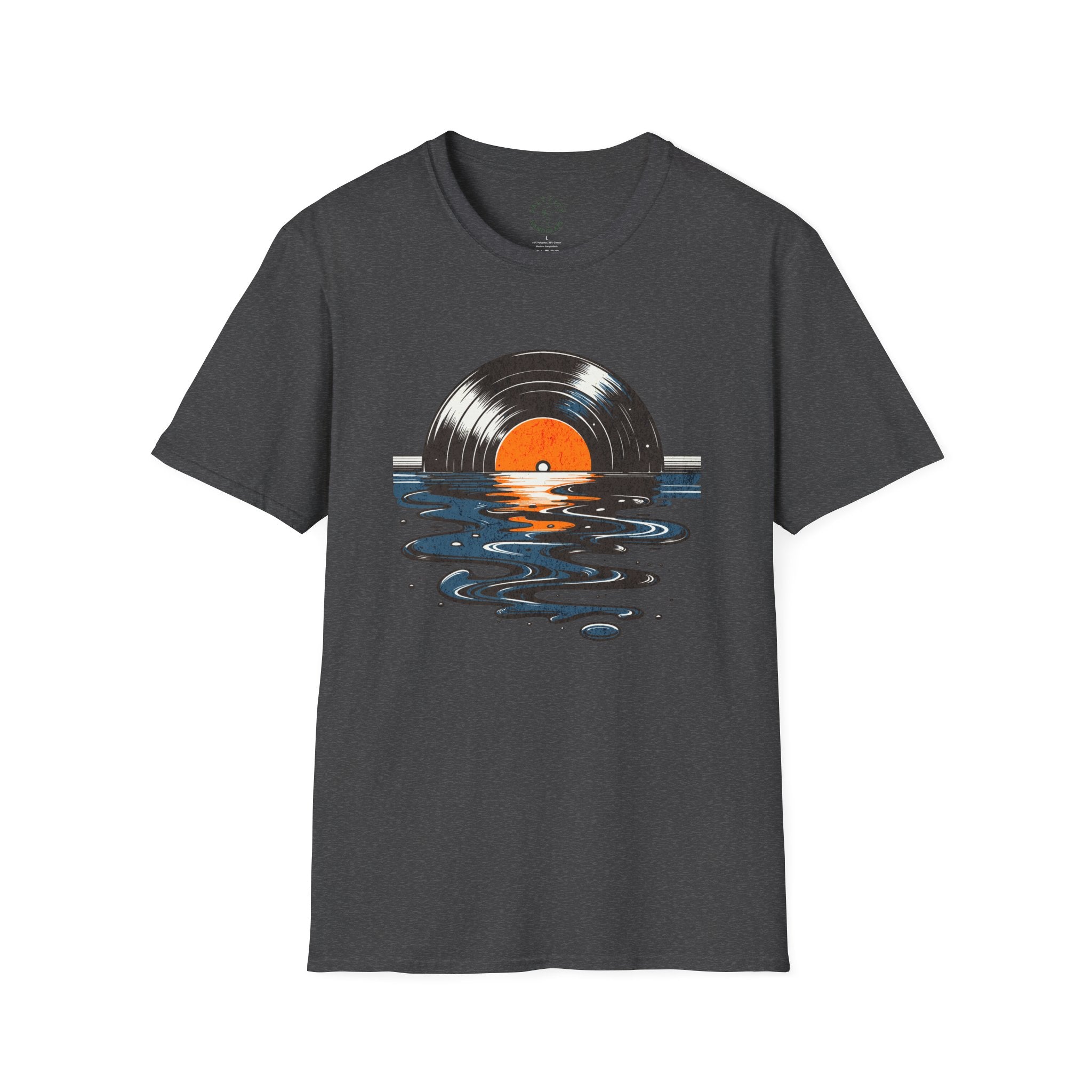 Music Is Art vinyl record sunset T-Shirt | Retro Music Graphic Tee