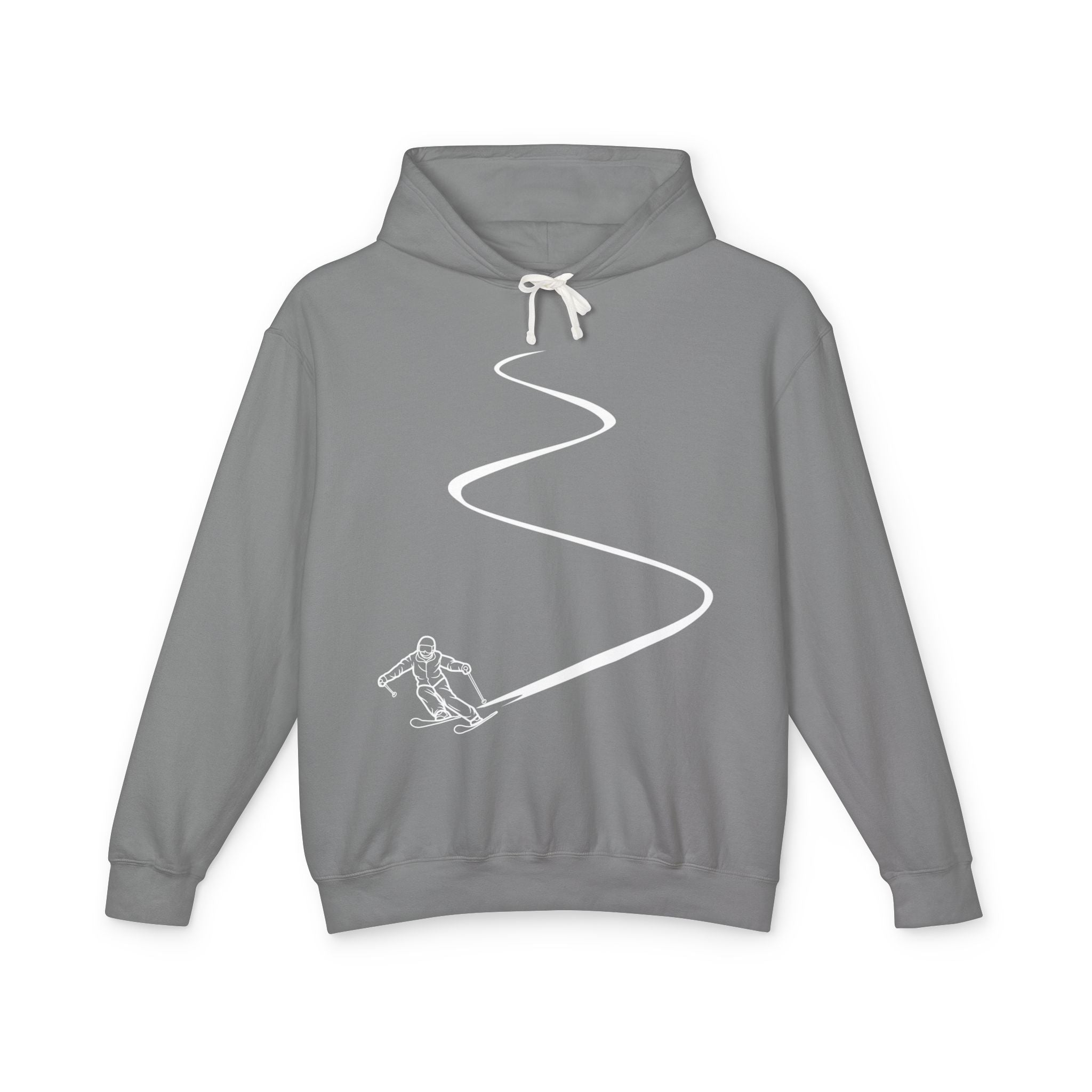 Skier White Hoodie | Plain Pullover Hooded Sweatshirt
