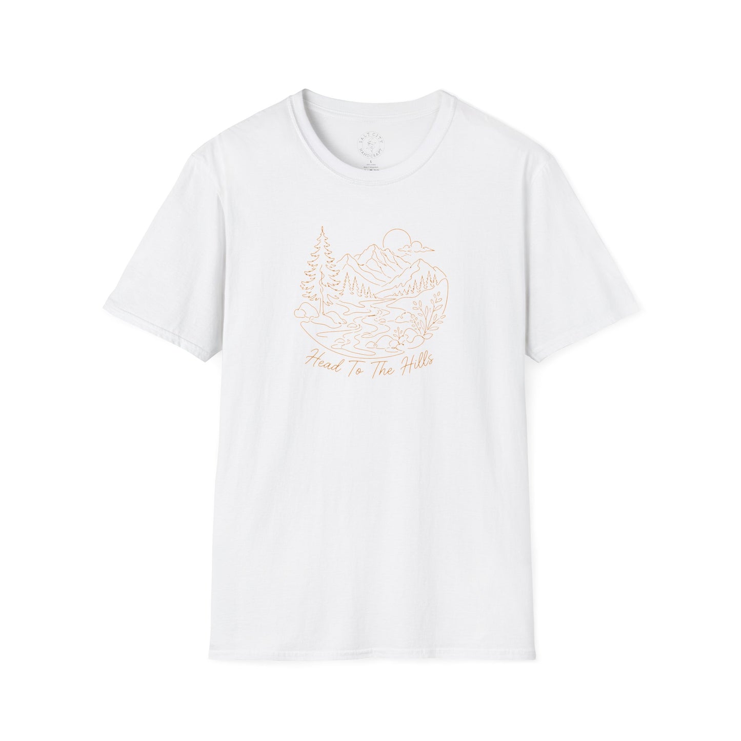 Distressed ‘Head for the Hills’ Mountain Graphic T-Shirt