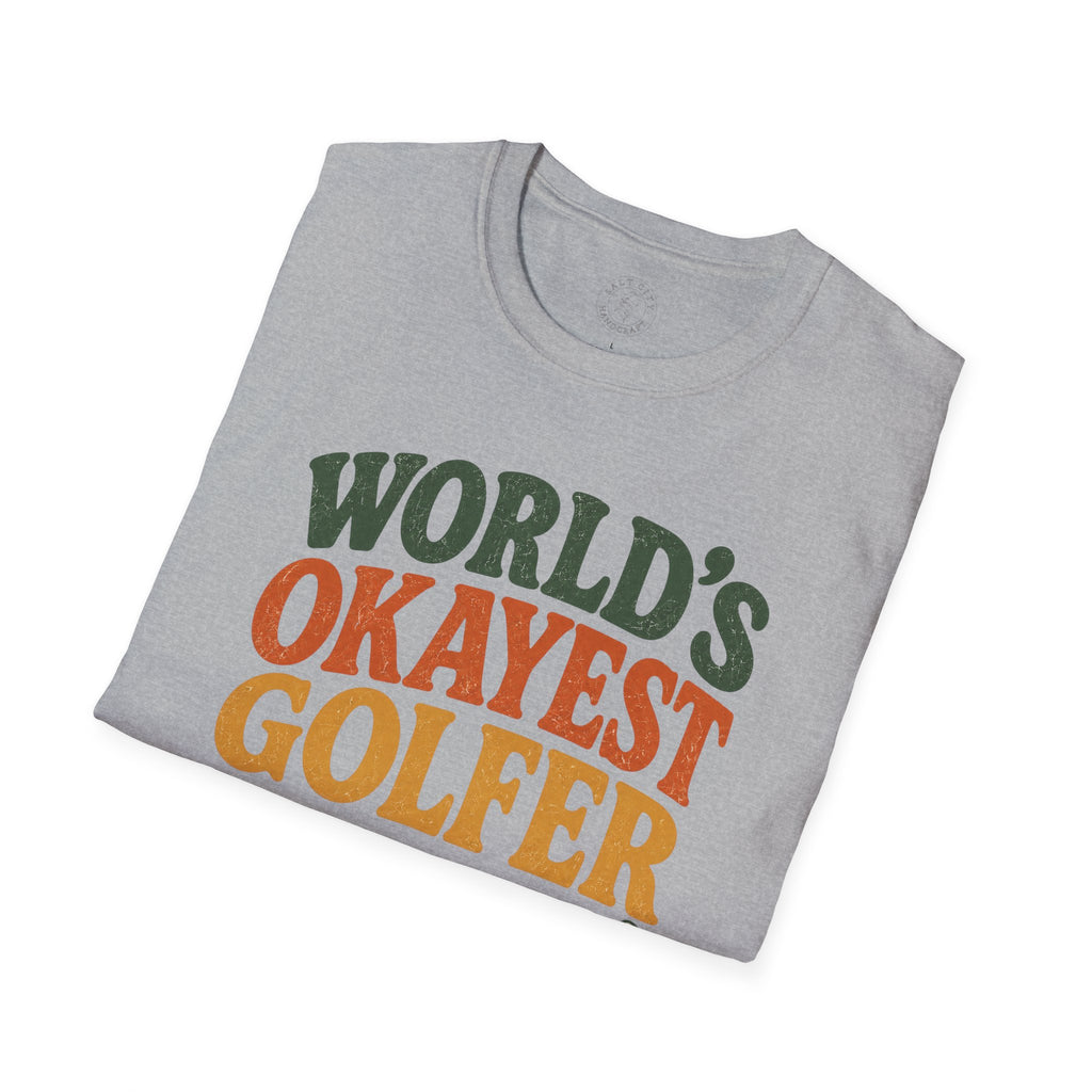 T-Shirt | "World's Okayest Golfer" Retro Golf Humor Tee | Golf Tee