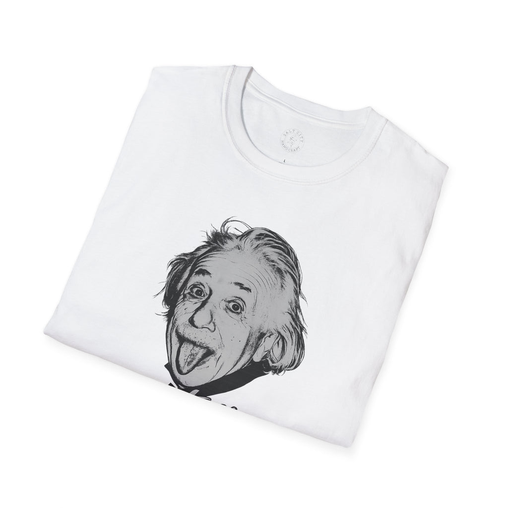 Stay Caffeinated T-Shirt — Funny Coffee Tee with Einstein Sketch