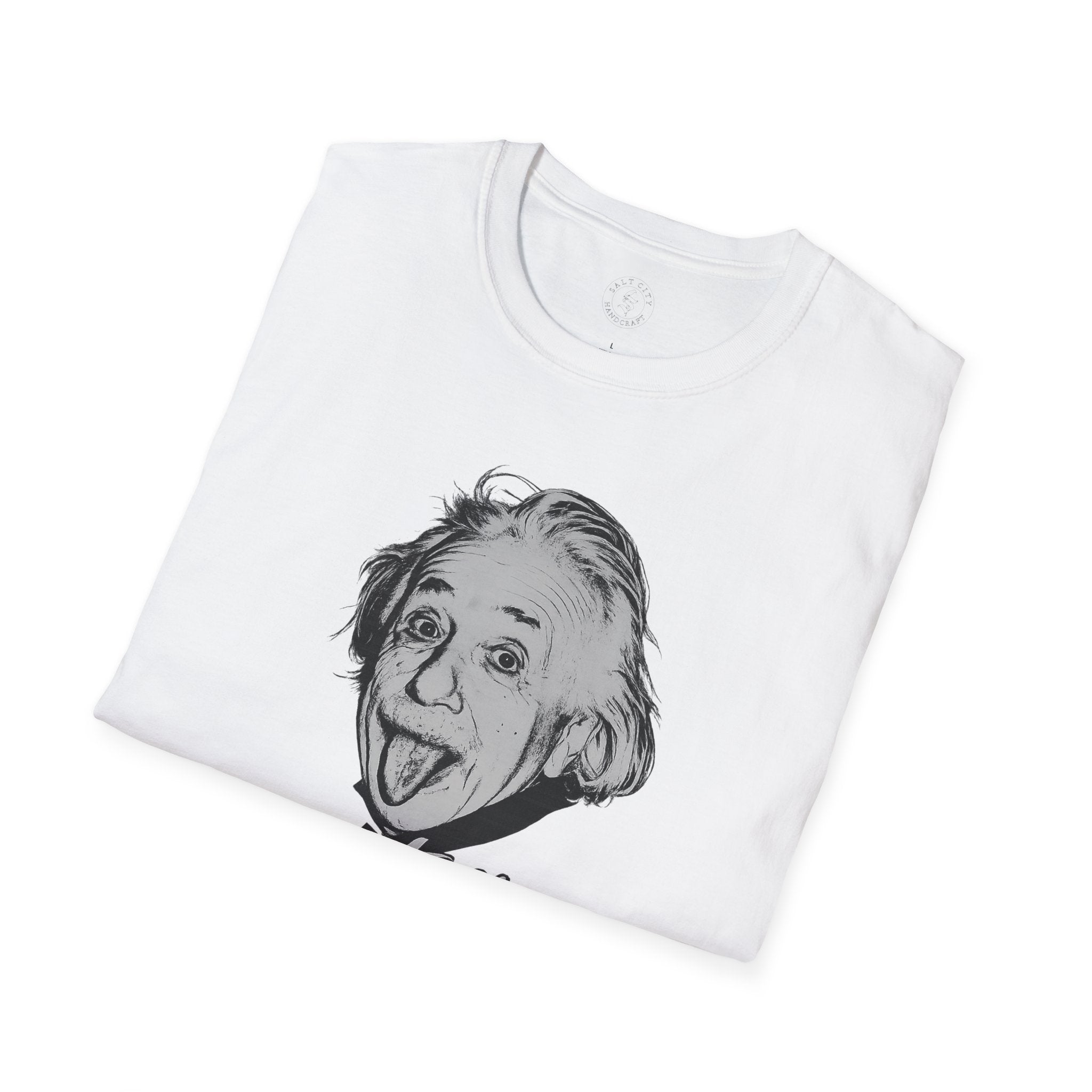 Stay Caffeinated T-Shirt — Funny Coffee Tee with Einstein Sketch
