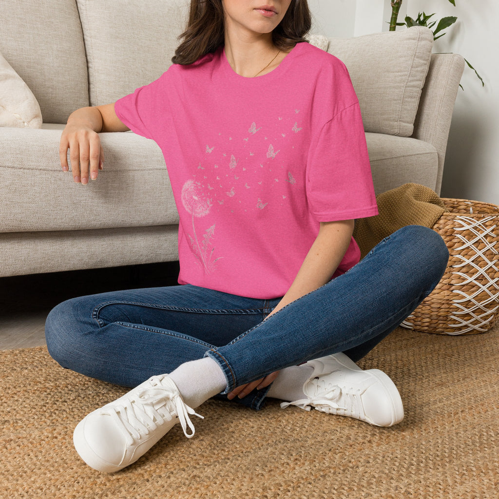 Dandelion & Butterflies T-Shirt — Whimsical Nature Graphic Tee