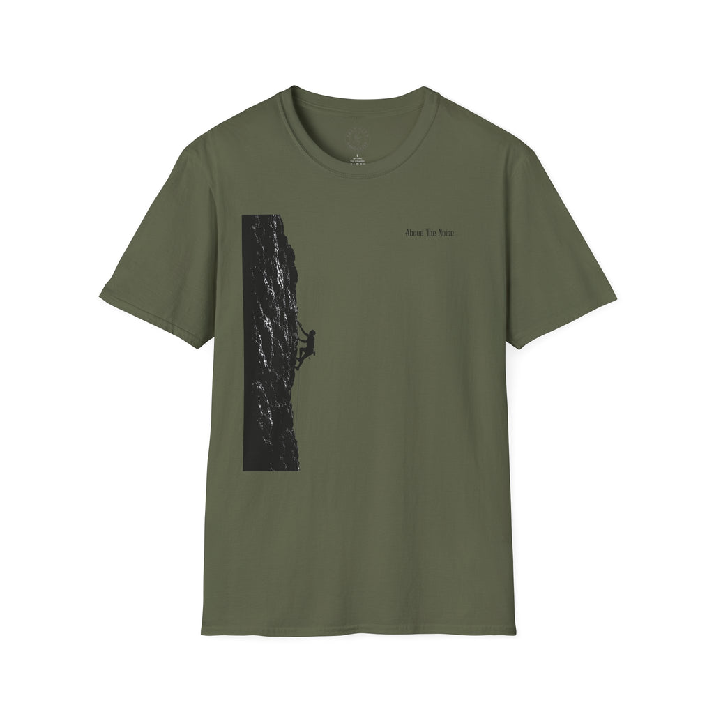 Climber Silhouette T‑Shirt — Above The Noise Minimalist Rock Climbing Tee