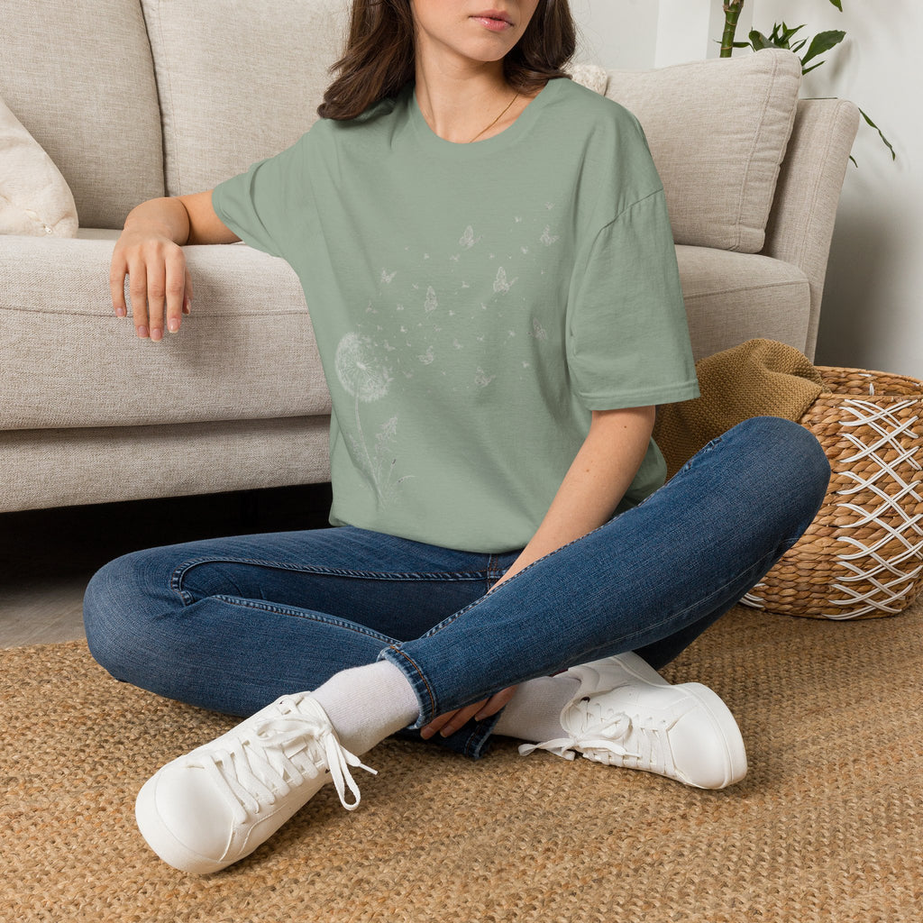 Dandelion & Butterflies T-Shirt — Whimsical Nature Graphic Tee